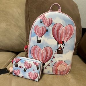 Her Universe Mickey and Minnie Valentine’s Mini Backpack and Wallet